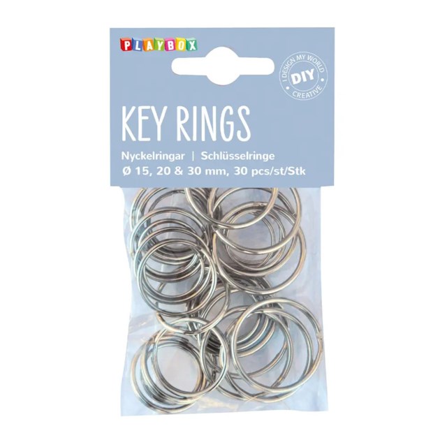 Nyckelringar Playbox Blandade storlekar, 30 st - 1