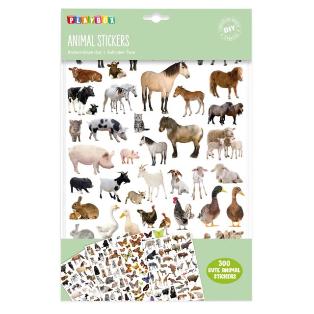 Djurstickers Playbox Bondgårdsdjur, 300-pack - 1