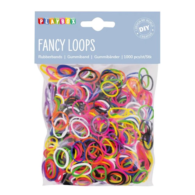 Gummisnoddar Playbox Fancy Loops, blandade färger - 1