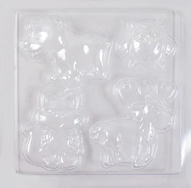 Gjutform Playbox Skogsdjur, 4 motiv, räv björn uggla älg - 1