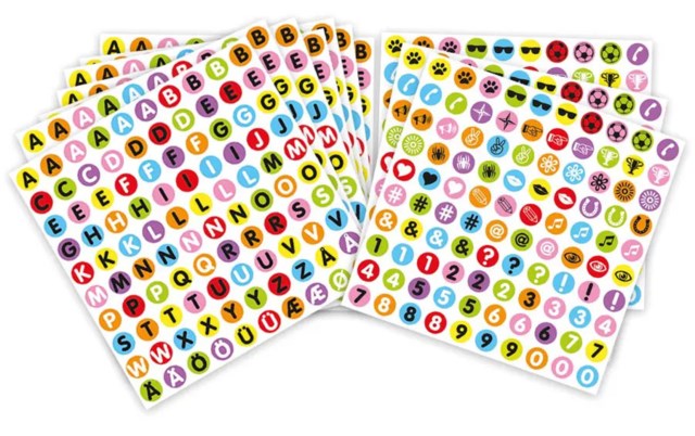 Stickers till pärlor Playbox, bokstäver, siffror, symboler, flerfärgade - 1