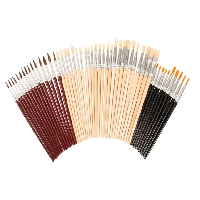 Penselset Playbox Runda, platta och tunna, 50 st - 1