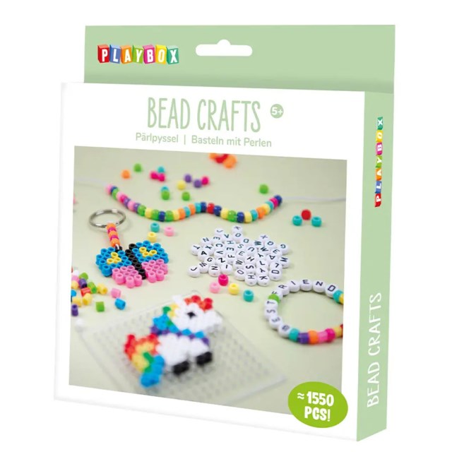 Pysselset Playbox Pärlpyssel, bokstavspärlor, kongopärlor, rörpärlor - 1