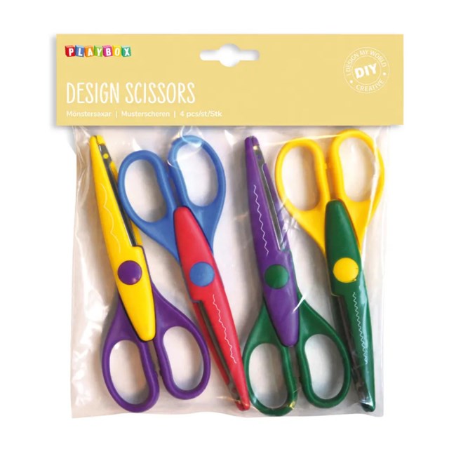 Mönstersaxar Playbox, 4-pack - 1