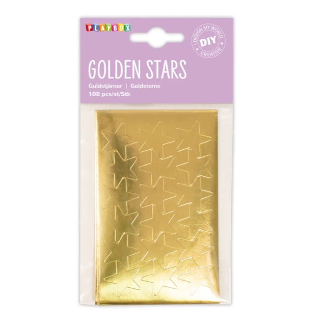 Dekorationsstjärnor Playbox Guldstjärnor, självhäftande, 25 mm - 1