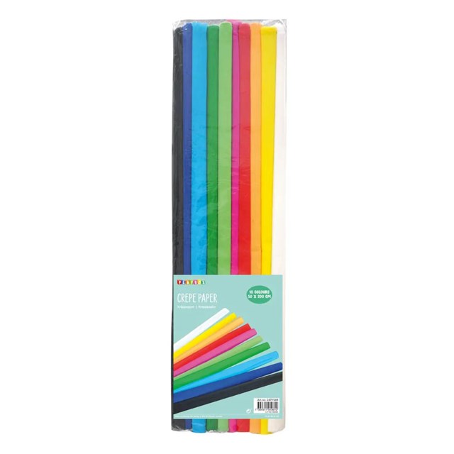 Kräppapper Playbox Blandade färger, 50 x 200 cm, 10-pack - 1