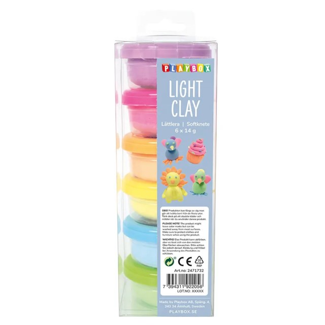 Lättlera Playbox Pastell Lufttorkande, 6-pack - 1