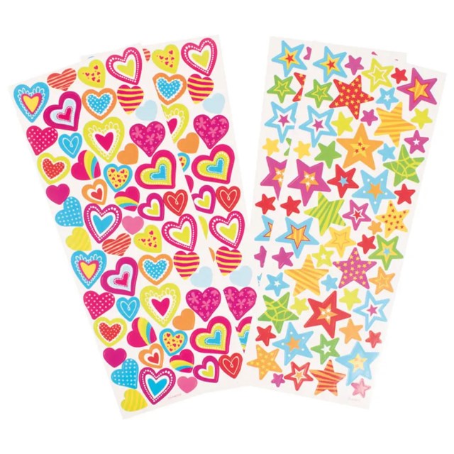 Klistermärken Playbox Hjärtan och Stjärnor, blandade färger - 1