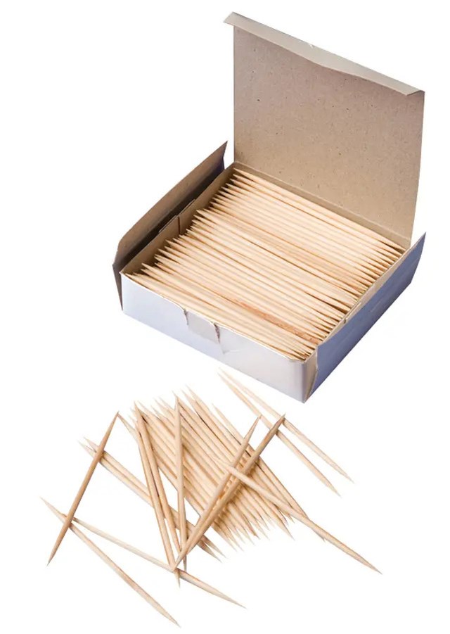 Tandpetare Playbox Trä, runda, naturfärgade, 300 st - 1