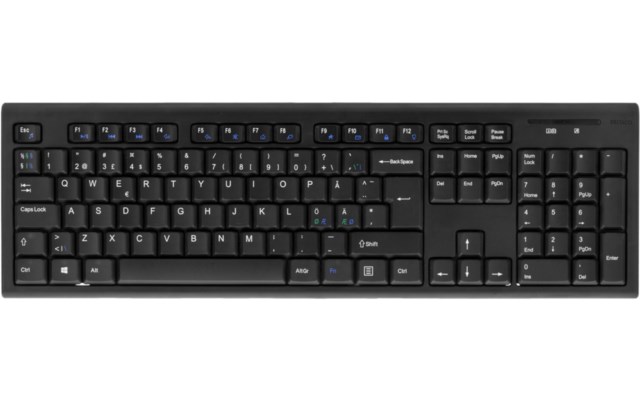 Trådlöst Tangentbord Nordisk USB Nano Mottagare  Svart - 1