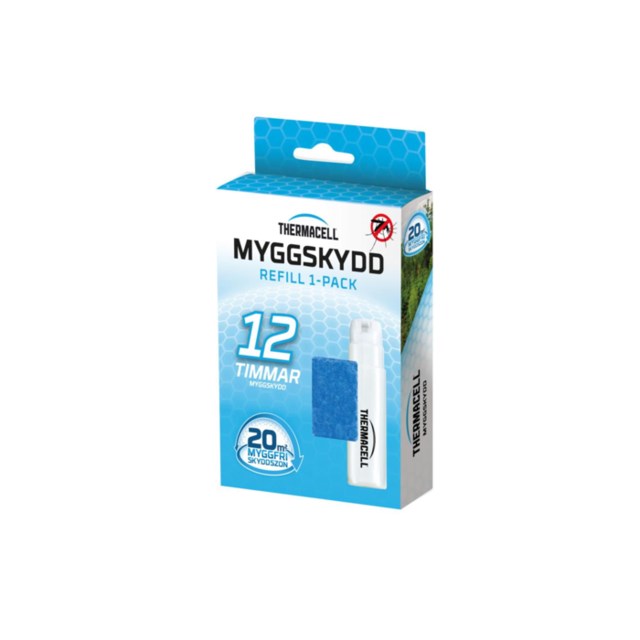 Myggskydd Refill Thermacell 1-Pack, 1 gaspatron, 3 mattor, 12 tim - 1