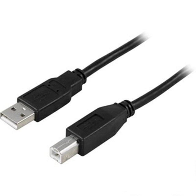 USB 2.0-kabel Typ A hane Typ B hane 3m Svart - 1