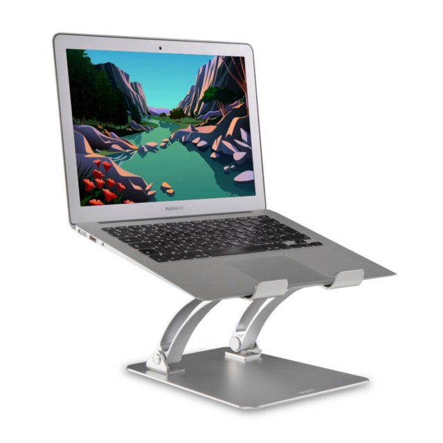 Laptopställ Dual Pivot Riser Justerbar Aluminium Silver - 1