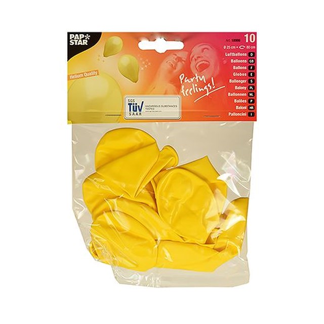 Ballonger Ø 25 cm gul, 10st/fp - 250mm - 1