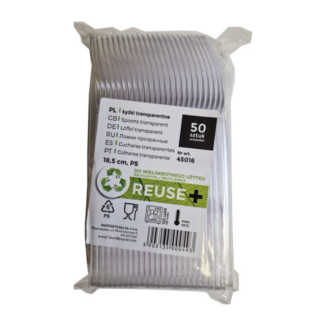 Plastbestick matsked, 18,5cm, "reuse", 50st/fp - 185mm - 1