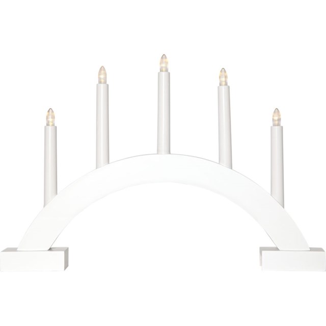 Ljusstake Abbe 5 ljus 32cm vit - 1