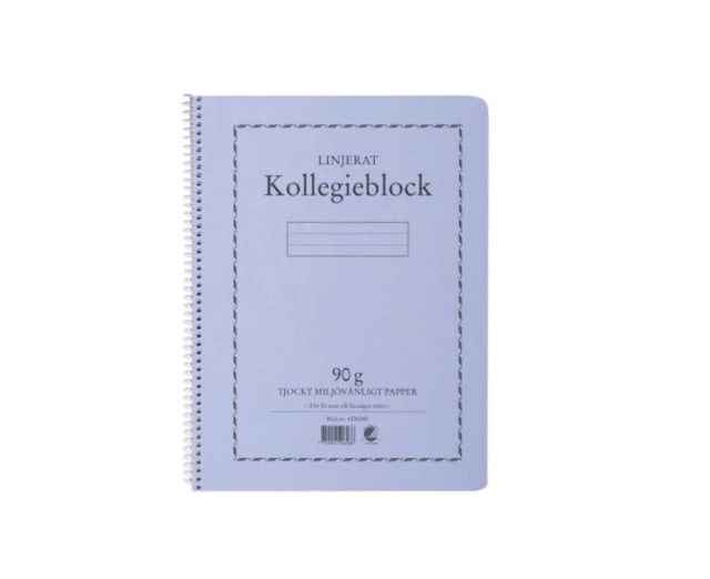 Kollegieblock A4 90gram 70 blad, linjerat - A4 - 1