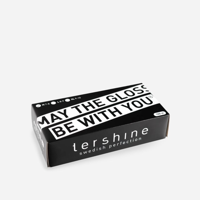 Nitrilhandske Tershine Svart, latexfri, EN 374, 100 st - 1