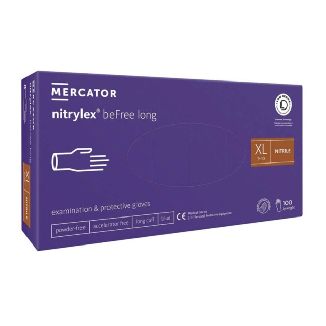 Nitrilhandske Nitrylex BeFree Long Blå 100-P -XL - 1