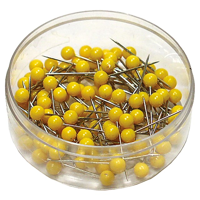 Kartnålar runda gul 100/fp - Ø4mmx20mm - 1