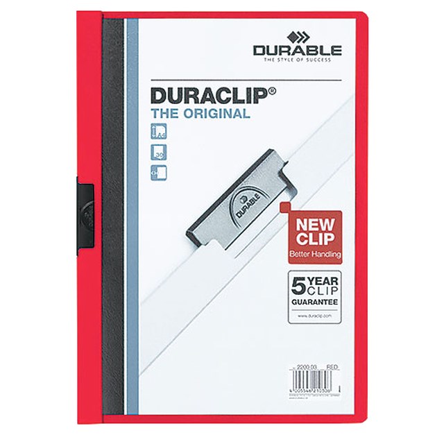 Klämmapp Duraclip A4 30 ark röd - 1
