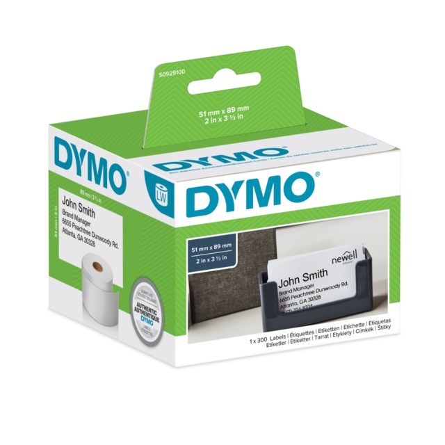 Etikett Dymo LW 51x89 mm 300/fp - 51x89mm - 1