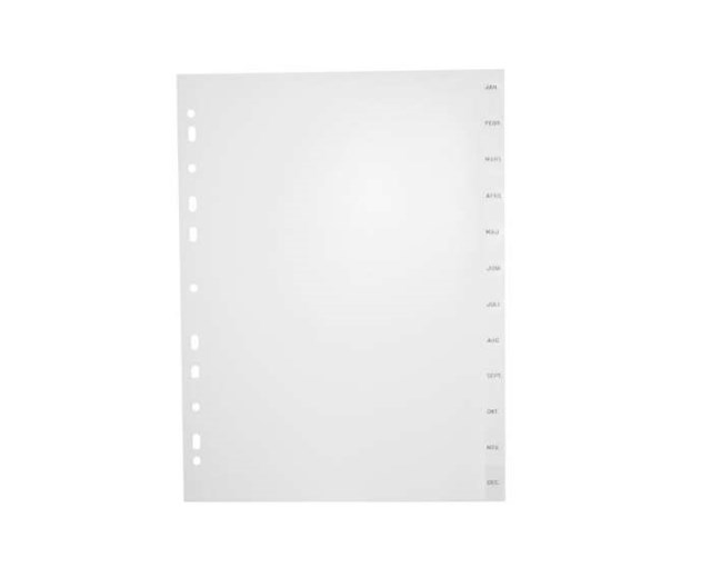 Plastregister A4 Jan-Dec Vit (94214) - A4 - 1