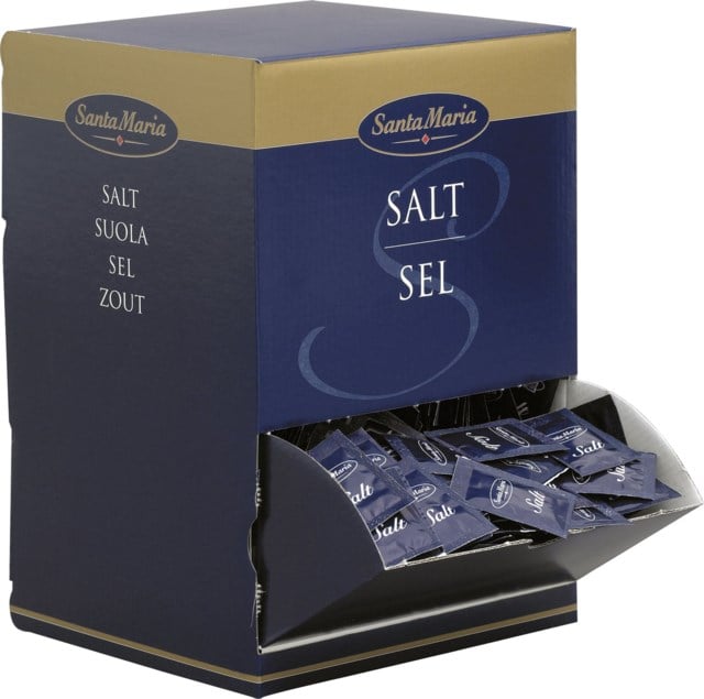 Portionssalt 1g, hygieniska engångspåsar, 1500 st/fp - 1