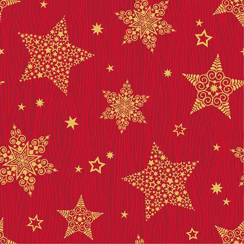 Servett 3-lags 25x25cm 1/4-vikt Christmas Shine röd 50st/fp - 1