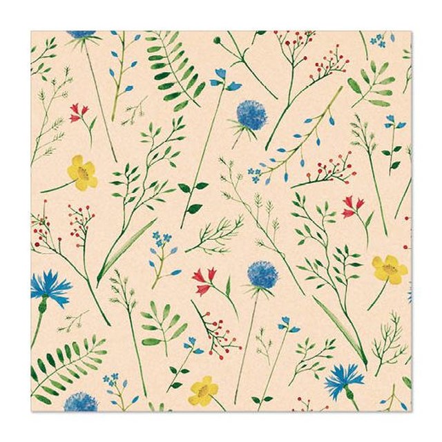 Servett 33x33cm 3-lags 1/4-vikt, "sommaräng" 20st/fp - 330x330mm - 1