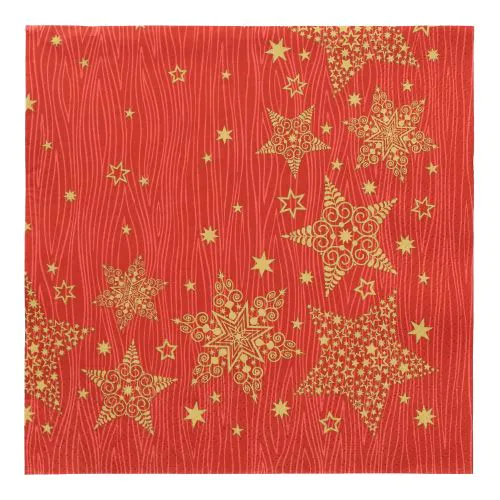 Servett 3-lags 40x40cm 1/4-vikt Christmas Shine röd 50st/fp - 1