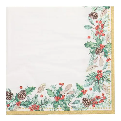 Servett 3-lags 40x40cm 1/4-vikt Mistel & Kotte röd 50st/fp - 1