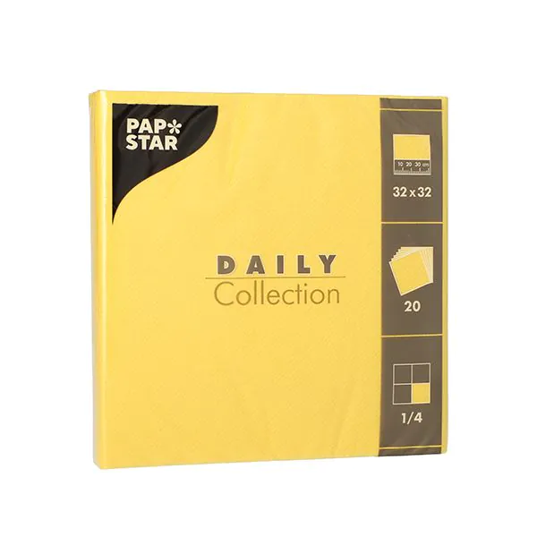 Pappersservett Pappstar Daily Collection, gul, 32x32 cm, 20 st - 1
