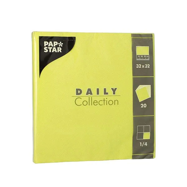 Pappersservett Pappstar Daily Collection 1/4-vikt, limegrön, 20 st - 1