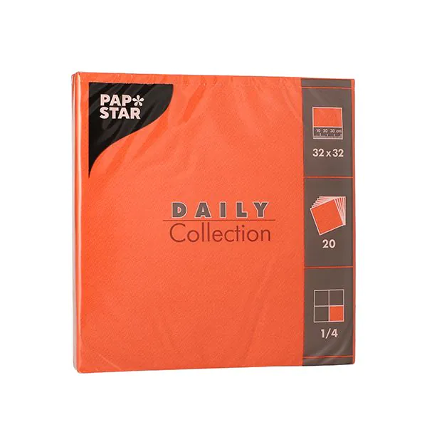 Pappersservett Pappstar Daily Collection 1/4-vikt, nektarin, 32x32 cm, 20 st - 1