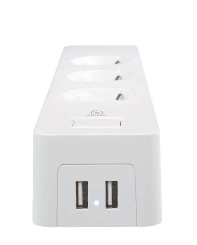 Grenuttag Deltaco Smart Home 3 uttag 1,5m sladd - 1,5m - 1