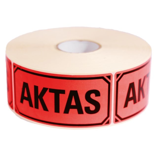 Varningsetikett Aktas 1000st/rl - 50x100mm - 1
