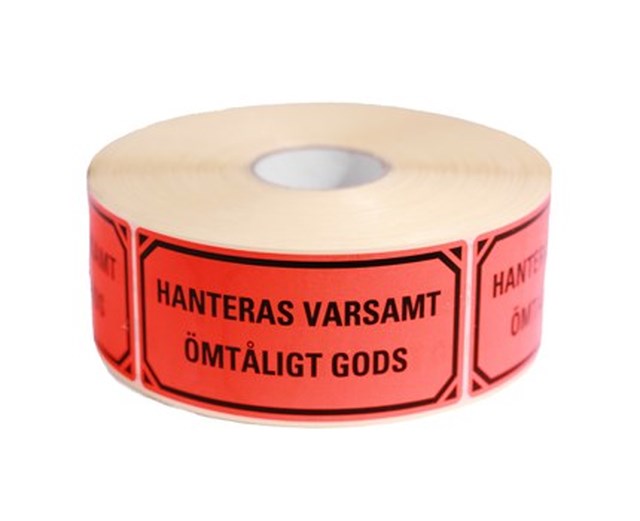 Varningsetikett Hanteras Varsamt, Ömtåligt Gods 1000st/rl - 1
