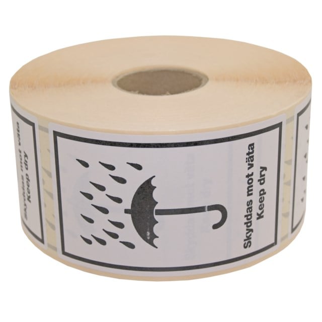 Transportetikett Skyddas mot väta - 70x120mm - 1