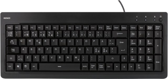 Kompakt Tangentbord  Nordisk USB Svart - 1