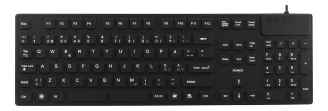 Gummerat Tangentbord Silikon IP68 105 Knappar Svart - 1