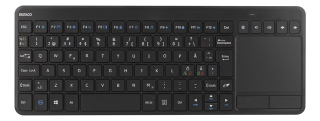 Trådlöst Mini Tangentbord USB Nano Nordisk 86 Knappar Svart - 1