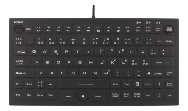 Mini Silikon Tangentbord Spilltåligt Blå LED IP68 Svart - 1