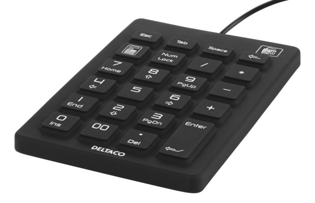 Silikon Numeriskt Tangentbord IP68 23 Knappar USB Svart - 1