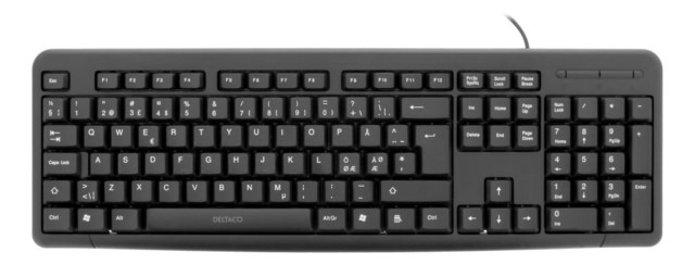 Tangentbord Svenskt USB Svart - 1