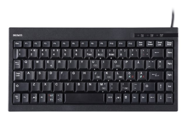 Kvalitets Mini Tangentbord 89 Knappar Nordisk USB Svart - 1