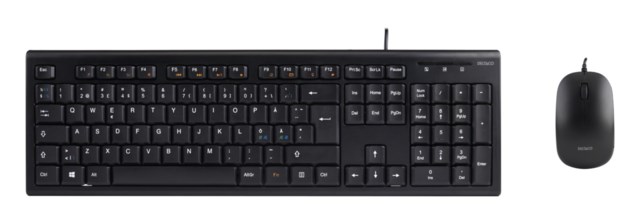 Tangentbord Set Med Mus PAN Nordisk USB Svart - 1