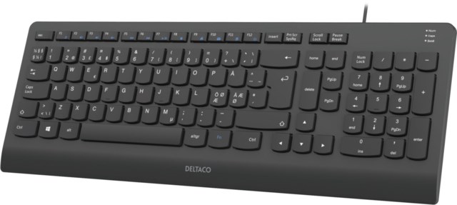 Trådbundet Fullstor Tyst Lågprofil Tangentbord Svart - 1