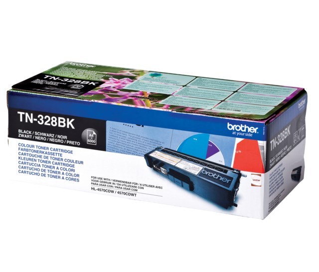 Lasertoner Brother TN-328BK svart - 1