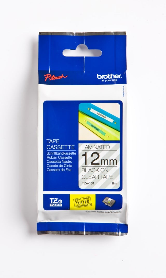 Märkband Brother svart/klar 12mm x 8m - 12mmx8m - 1